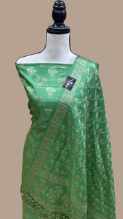 Pure Tussar Silk Banarasi Dress material - The Handlooms