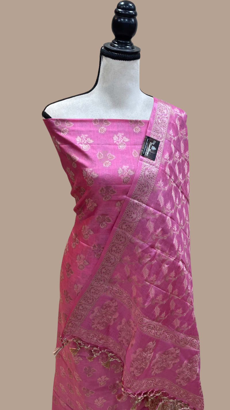 Pure Tussar Silk Banarasi Dress material - The Handlooms