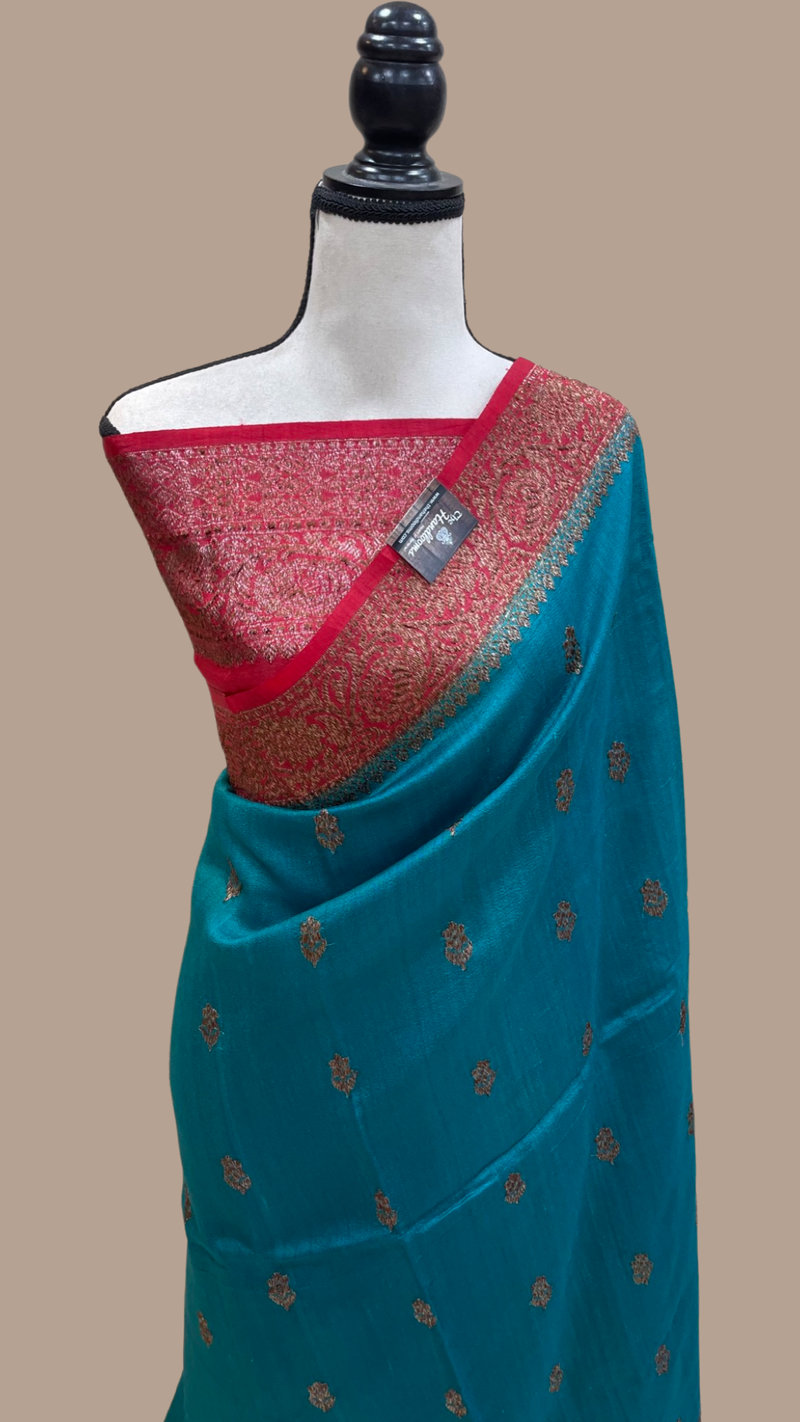 Pure Tussar Silk Handloom Banarasi Saree - The Handlooms