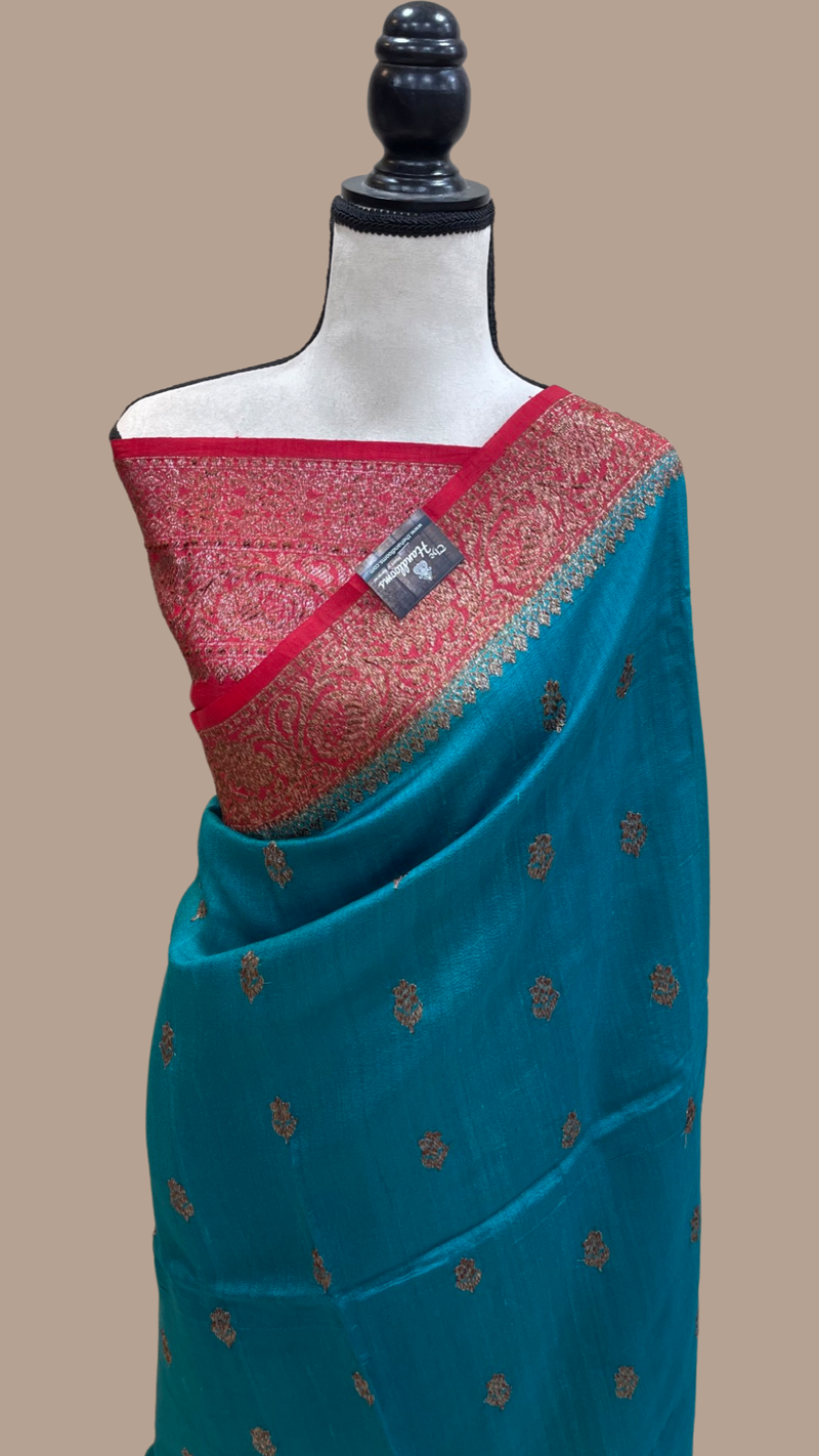 Pure Tussar Silk Handloom Banarasi Saree - The Handlooms