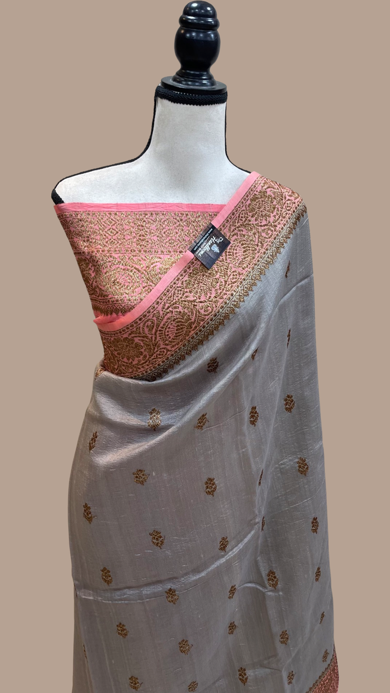Pure Tussar Silk Handloom Banarasi Saree - The Handlooms