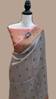 Pure Tussar Silk Handloom Banarasi Saree - The Handlooms