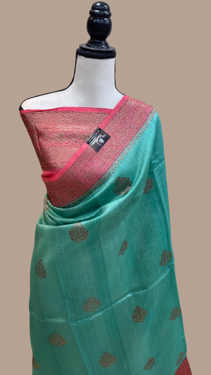 Pure Tussar Silk Handloom Banarasi Saree - The Handlooms