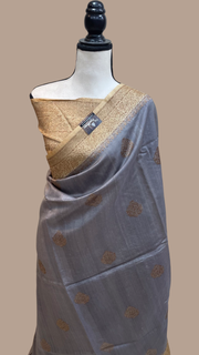 Pure Tussar Silk Handloom Banarasi Saree - The Handlooms
