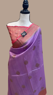 Pure Tussar Silk Handloom Banarasi Saree - The Handlooms