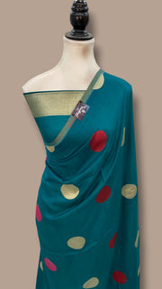 Pure Satan Silk Banarasi Handloom Saree - All Over Boota Work - The Handlooms
