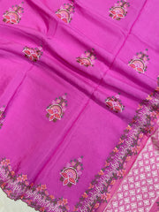 Pure Georgette Chikankari Handloom Banarasi Saree - The Handlooms