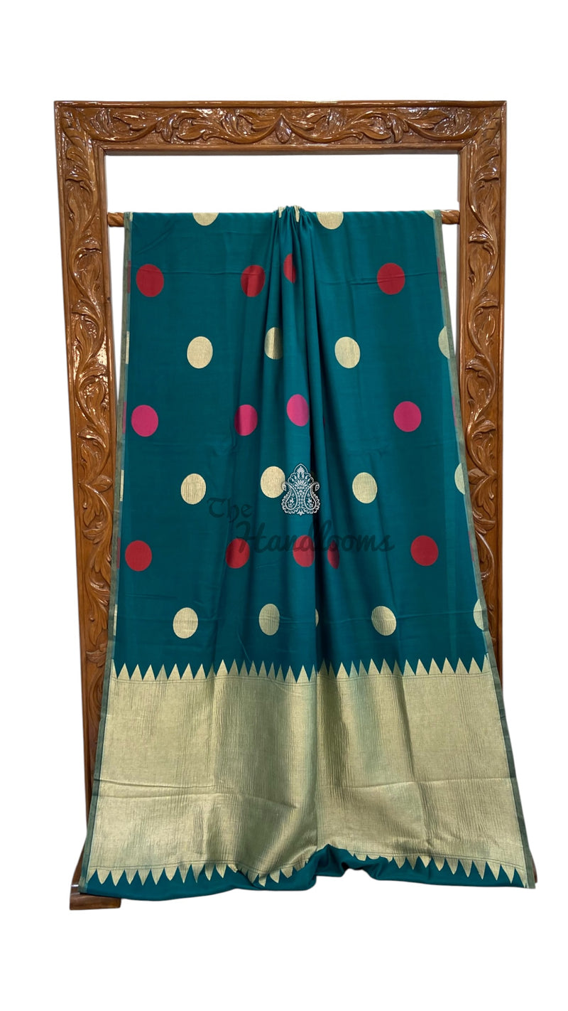 Pure Satan Silk Banarasi Handloom Saree - All Over Boota Work - The Handlooms