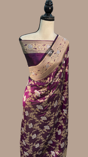 Pure Katan Silk Banarasi Handloom Saree - All over Sona Roopa Jaal work - The Handlooms