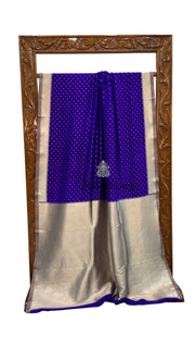 Pure Satan Katan Silk Banarasi Handloom Saree - All Over Dot Motifs Work - The Handlooms