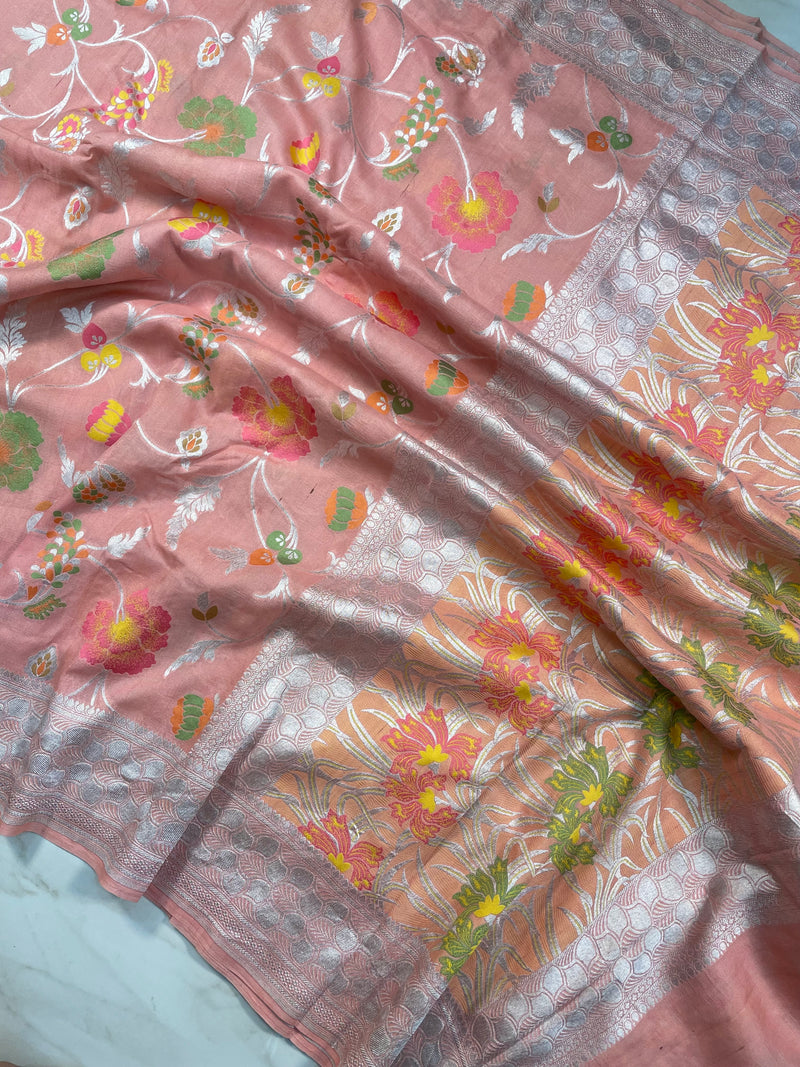 Tussar Georgette Handloom Banarasi Saree - The Handlooms