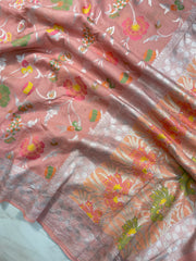 Tussar Georgette Handloom Banarasi Saree - The Handlooms