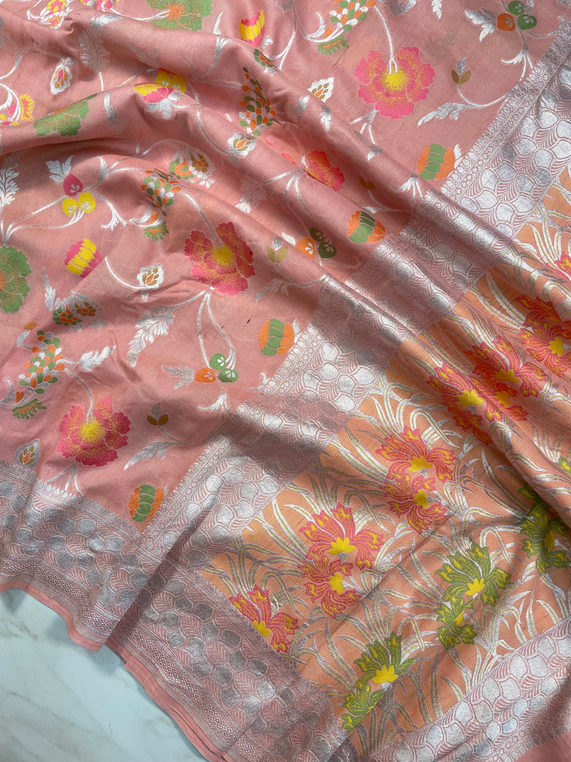 Tussar Georgette Handloom Banarasi Saree - The Handlooms