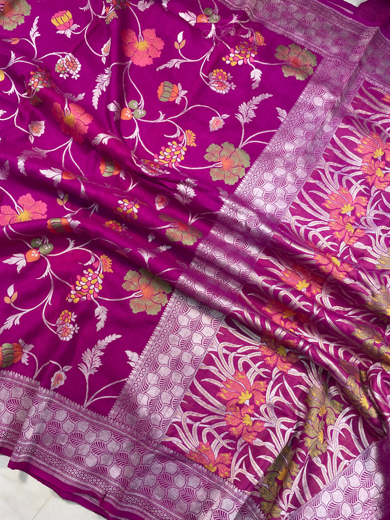Tussar Georgette Handloom Banarasi Saree - The Handlooms
