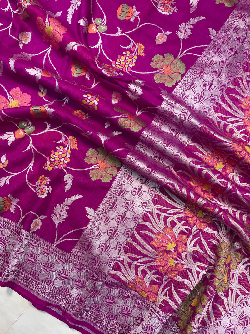 Tussar Georgette Handloom Banarasi Saree - The Handlooms
