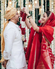 Dia Mirza in Pure Katan Silk Banarasi Handloom Saree - The Handlooms