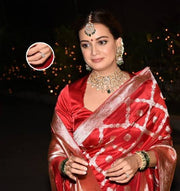 Dia Mirza in Pure Katan Silk Banarasi Handloom Saree - The Handlooms
