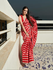 Dia Mirza in Pure Katan Silk Banarasi Handloom Saree - Stripe - The Handlooms