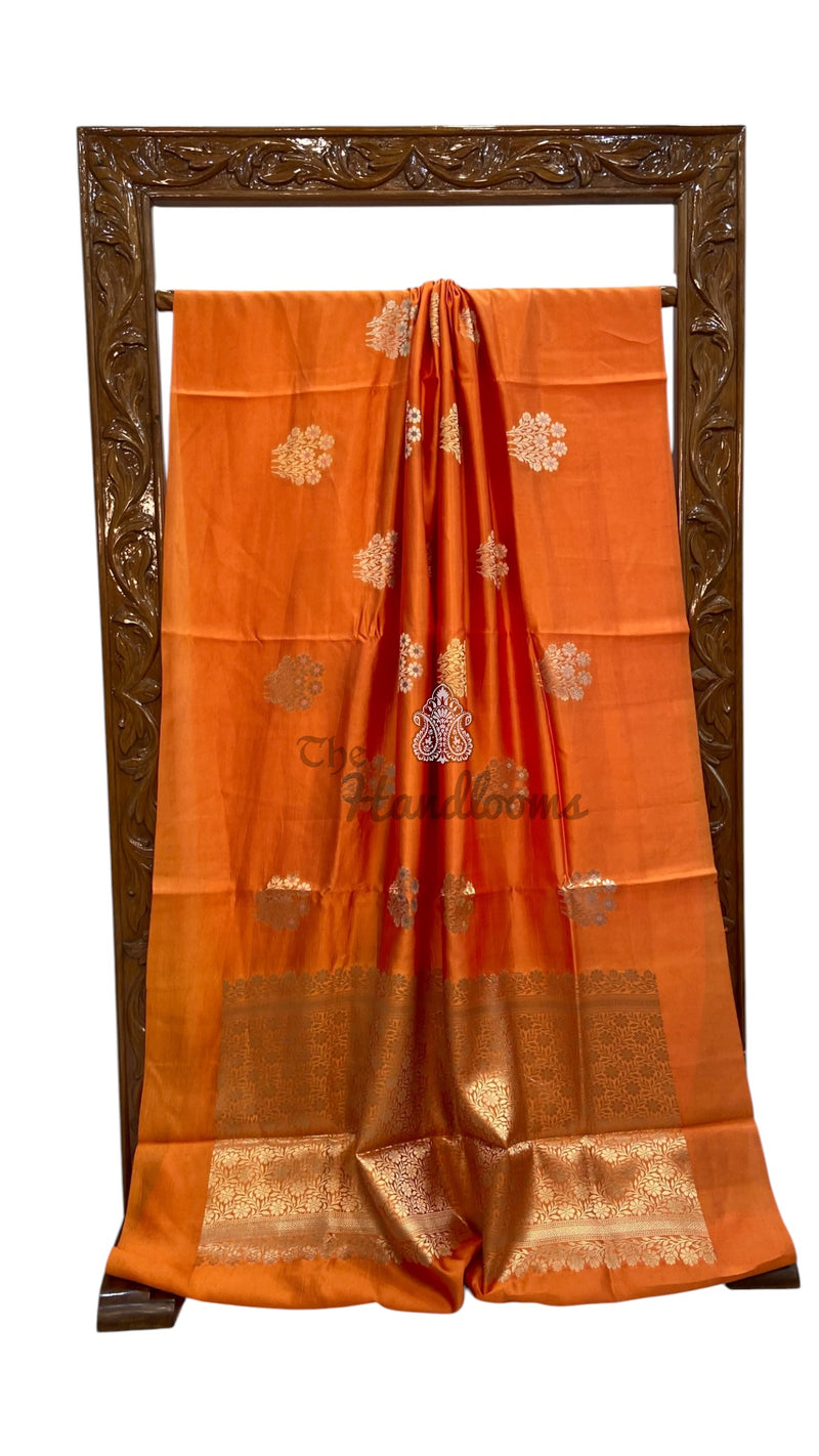 Pure Mango Silk Banarasi Handloom Saree - The Handlooms