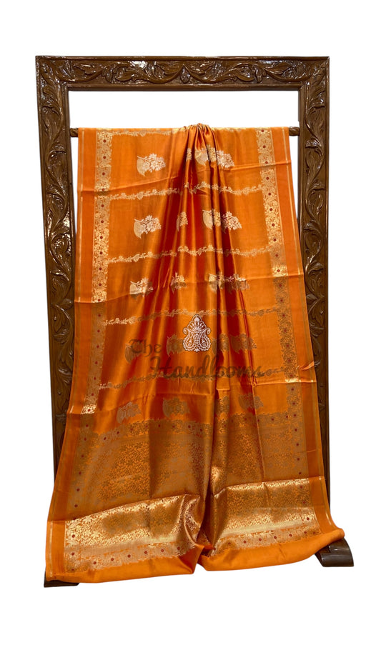 Pure Mango Silk Banarasi Handloom Saree - The Handlooms