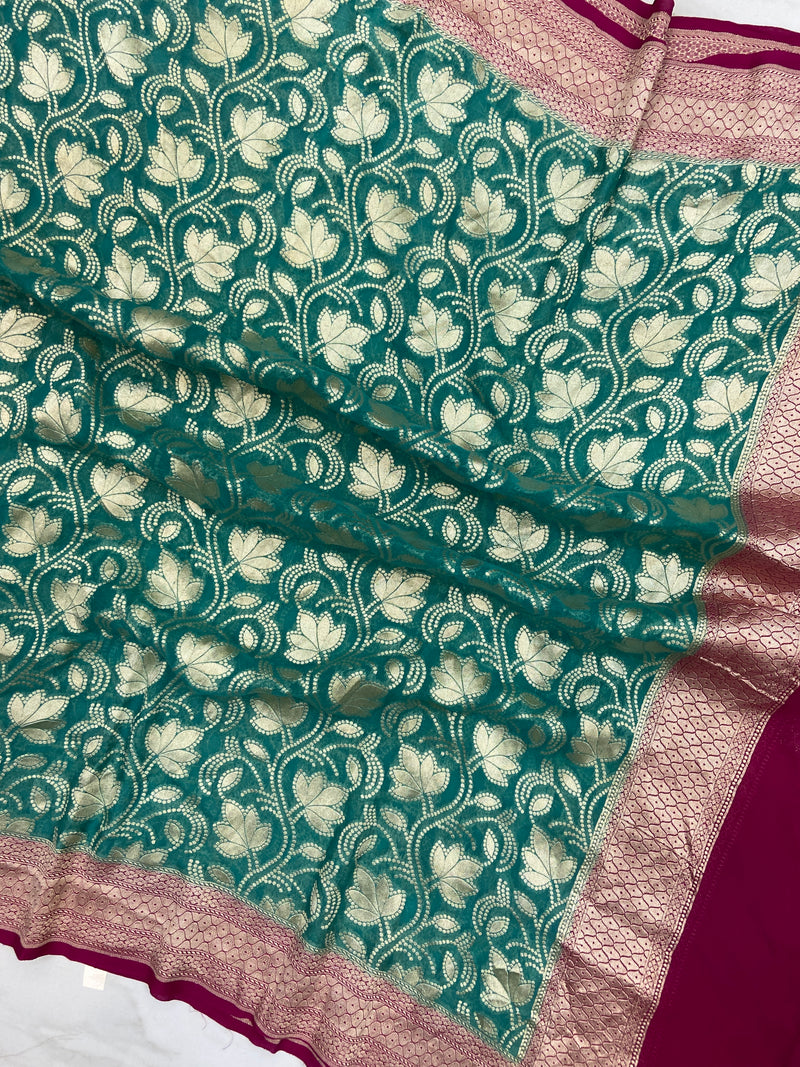 Pure Khaddi Georgette Handloom Dupatta