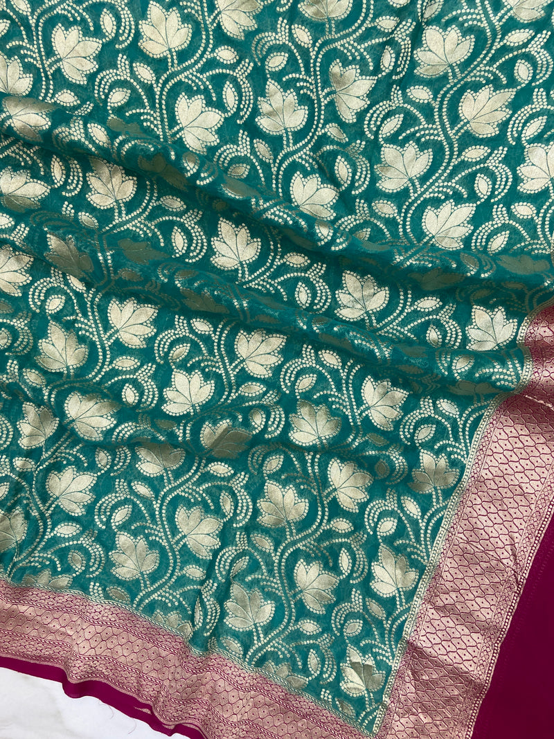 Pure Khaddi Georgette Handloom Dupatta