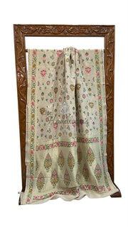 Pure Moonga Georgette Handloom Banarasi Saree With Meenakari - The Handlooms