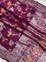 Tussar Georgette Handloom Banarasi Saree - The Handlooms