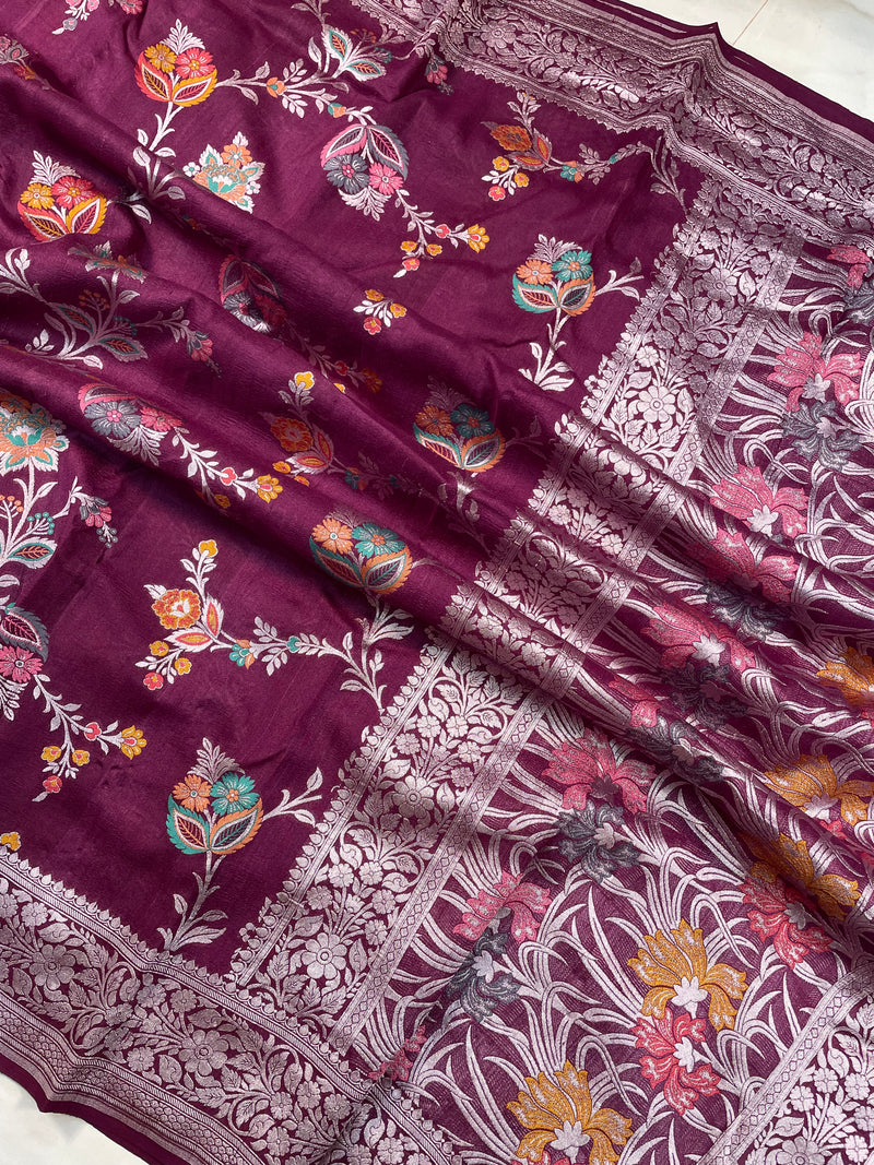 Tussar Georgette Handloom Banarasi Saree - The Handlooms
