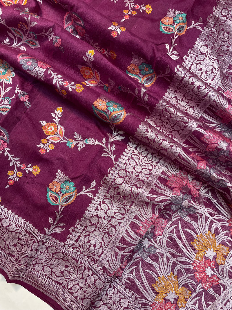 Tussar Georgette Handloom Banarasi Saree - The Handlooms