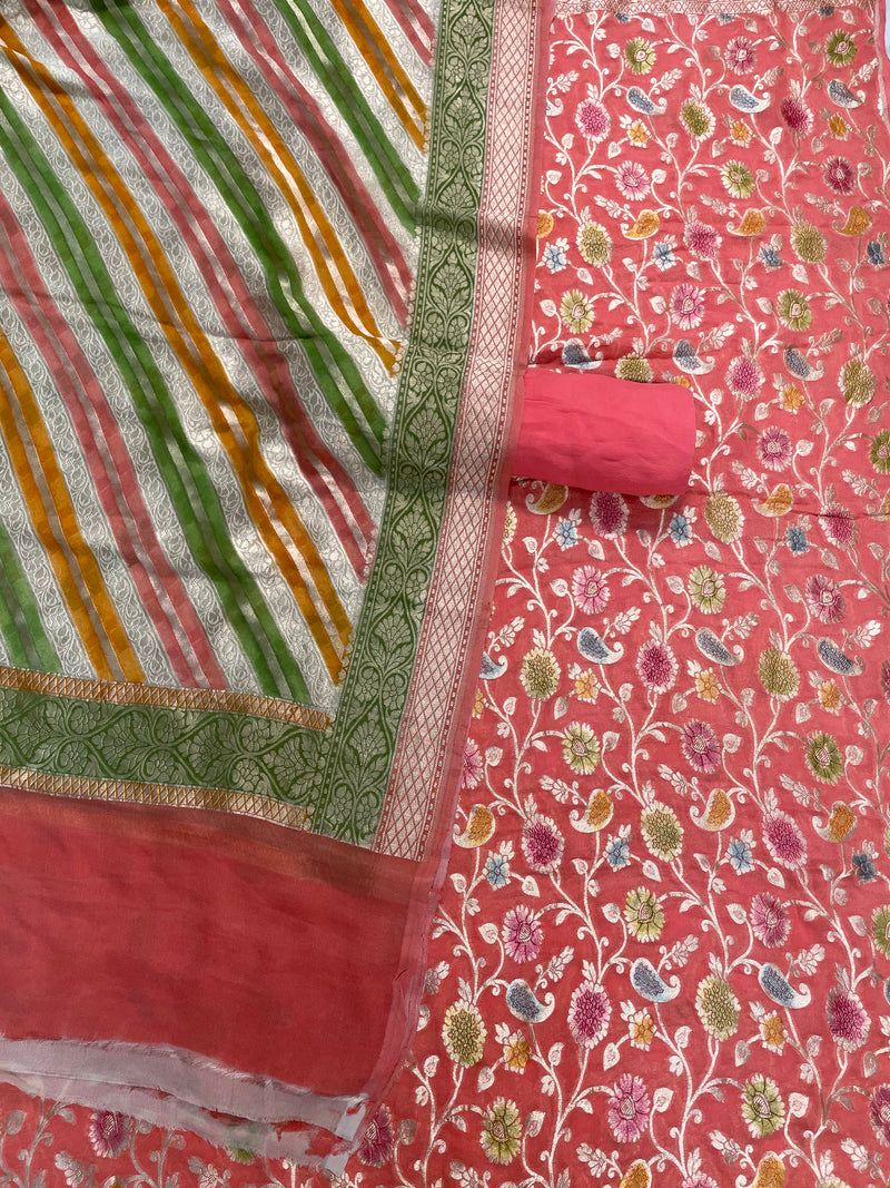 Khaddi Georgette Banarasi Dress material - The Handlooms