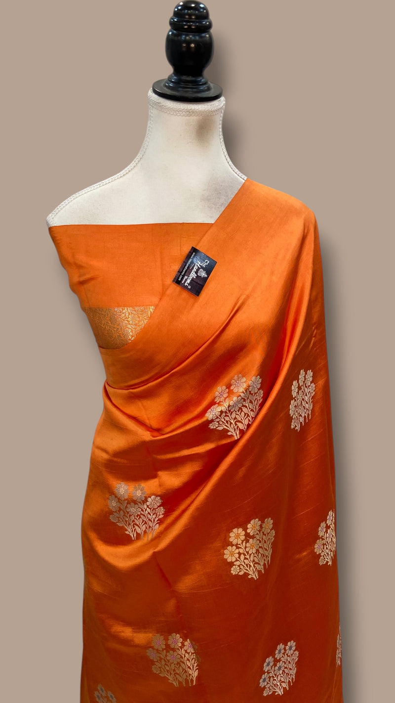 Pure Mango Silk Banarasi Handloom Saree - The Handlooms