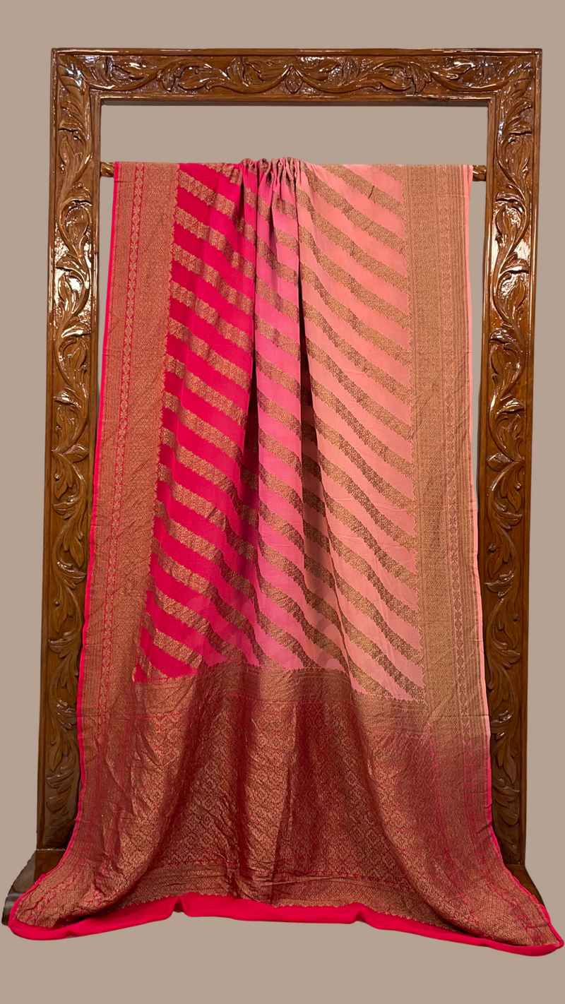 Khaddi Georgette Banarasi Saree -  Antique zari - The Handlooms