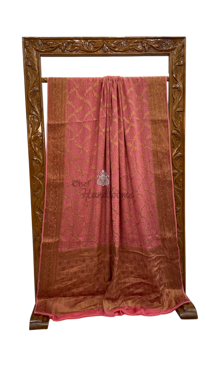 Pure Chiffon Khaddi Banarasi Saree - The Handlooms