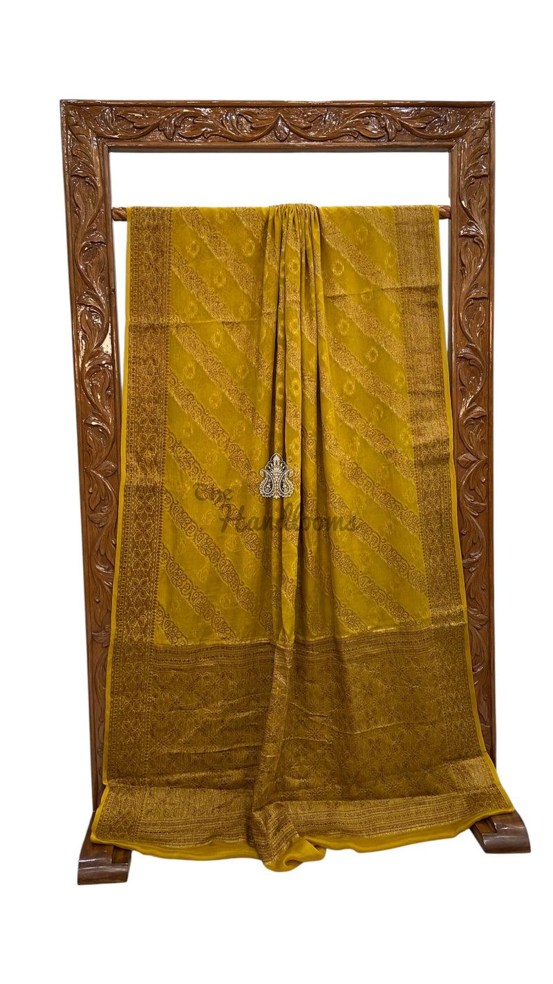 Pure Chiffon Khaddi Banarasi Saree - The Handlooms