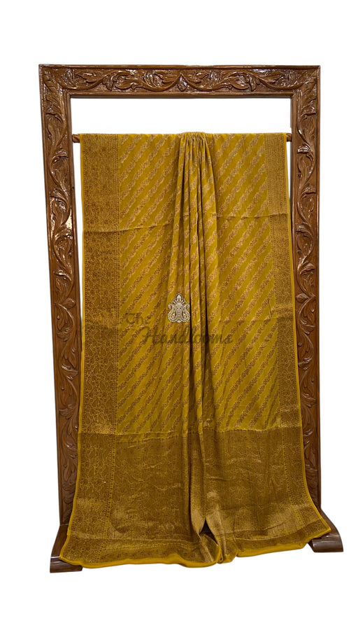 Pure Chiffon Khaddi Banarasi Saree - The Handlooms