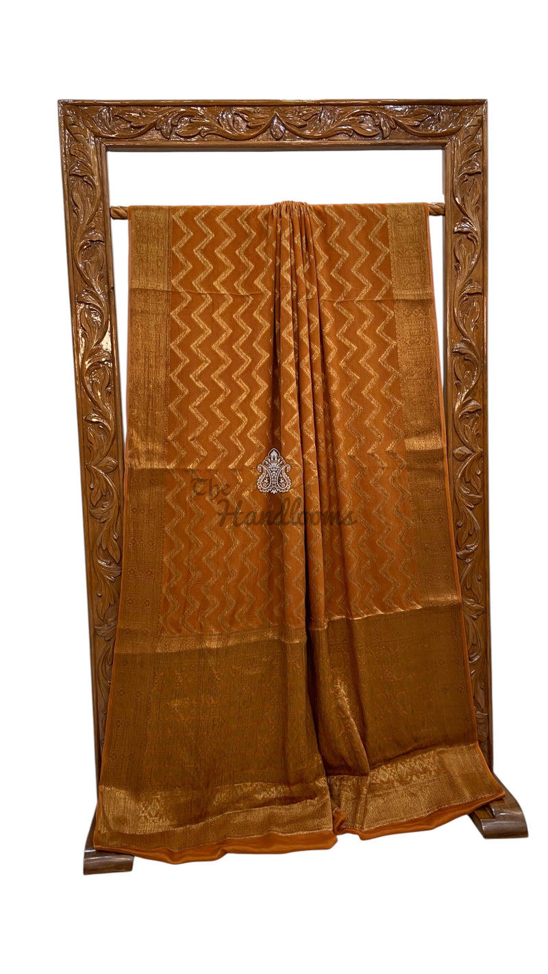 Pure Chiffon Khaddi Banarasi Saree - The Handlooms