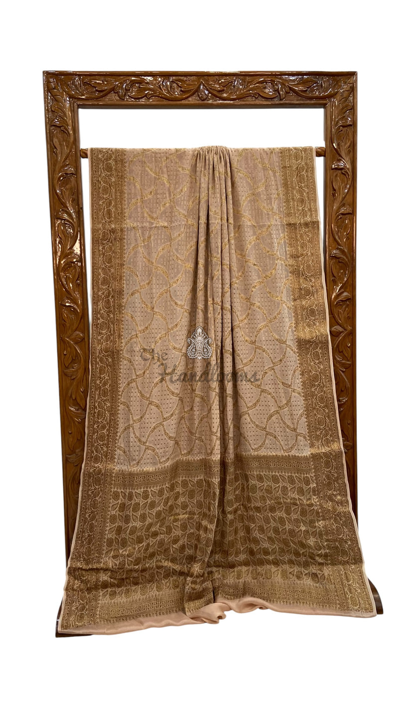 Pure Chiffon Khaddi Banarasi Saree - The Handlooms