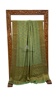 Pure Chiffon Khaddi Banarasi Saree - The Handlooms