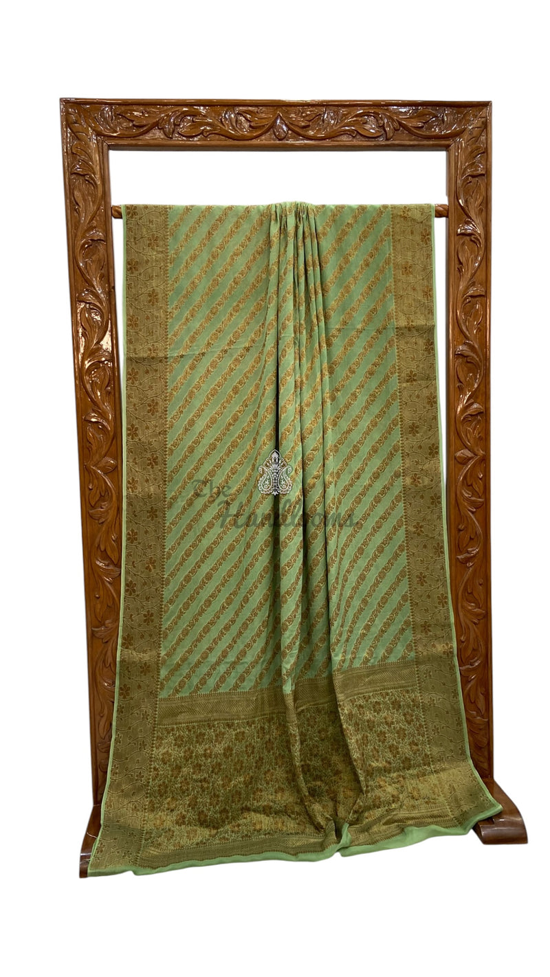Pure Chiffon Khaddi Banarasi Saree - The Handlooms