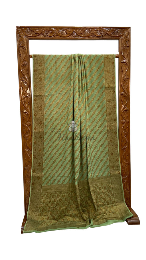 Pure Chiffon Khaddi Banarasi Saree - The Handlooms