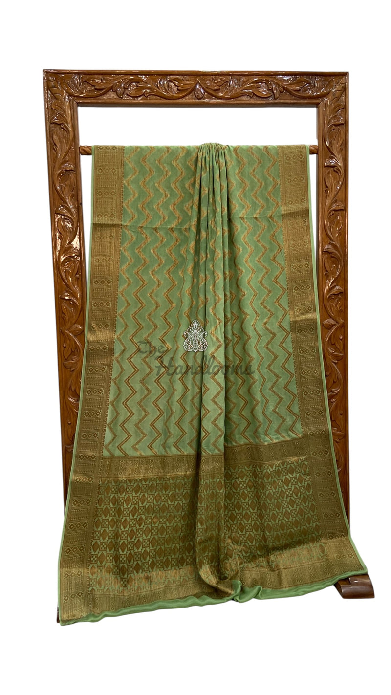 Pure Chiffon Khaddi Banarasi Saree - The Handlooms