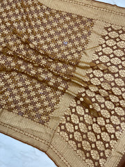 Pure Georgette Banarasi Bandhej Handloom Saree - The Handlooms