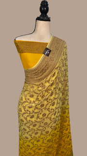 Khaddi Georgette Banarasi Saree -  Antique zari - The Handlooms