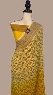 Khaddi Georgette Banarasi Saree -  Antique zari - The Handlooms