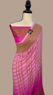 Khaddi Georgette Banarasi Saree -  Antique zari - The Handlooms