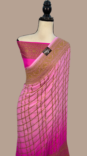 Khaddi Georgette Banarasi Saree -  Antique zari - The Handlooms