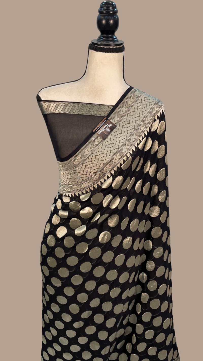 Pure Khaddi Georgette Banarasi Saree - water zari - The Handlooms