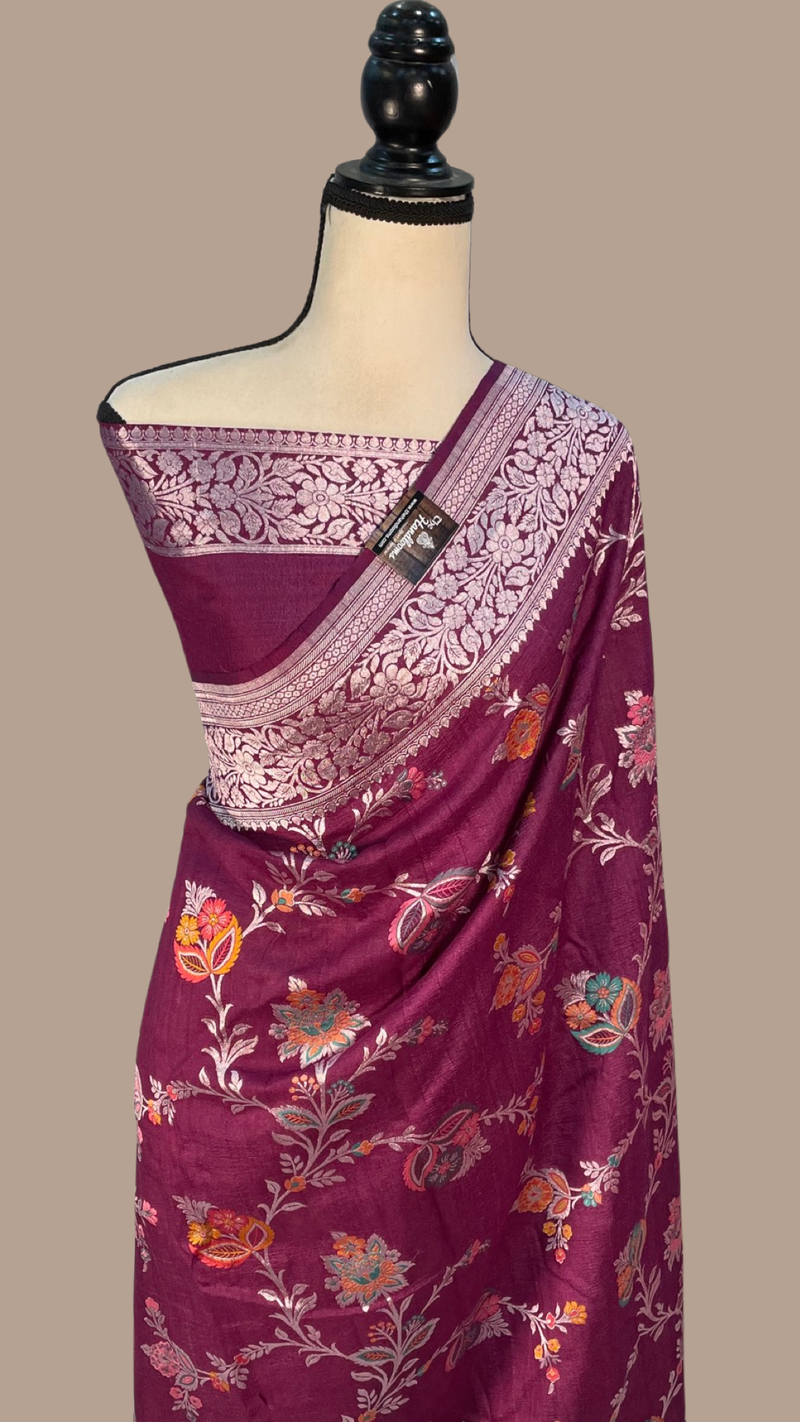 Tussar Georgette Handloom Banarasi Saree - The Handlooms