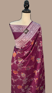 Tussar Georgette Handloom Banarasi Saree - The Handlooms